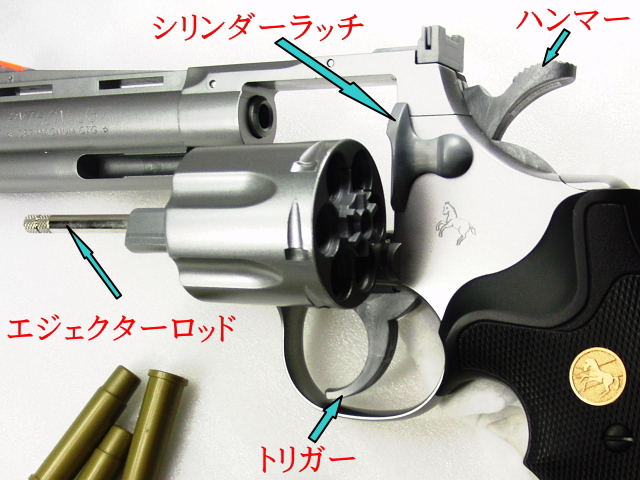 エアガンレビュー　クラウンモデル　COLT PYTHON コルト　パイソン　４インチ　コッキングエアガン